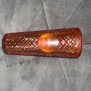 Orange Starbucks waffle cross studded cup